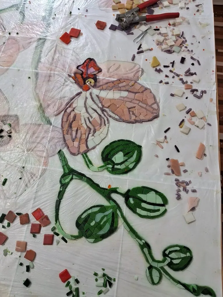 Detalhe de textura em mosaico