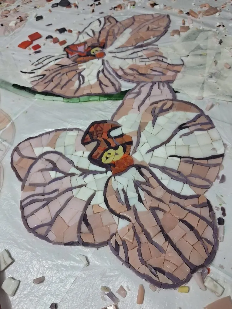Detalhe de textura em mosaico